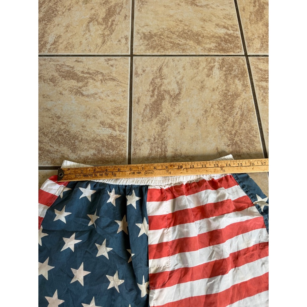 Montage Mens American Flag 100% Silk Lounge Shorts Red White Blue Stars Stripes - Picture 3 of 5